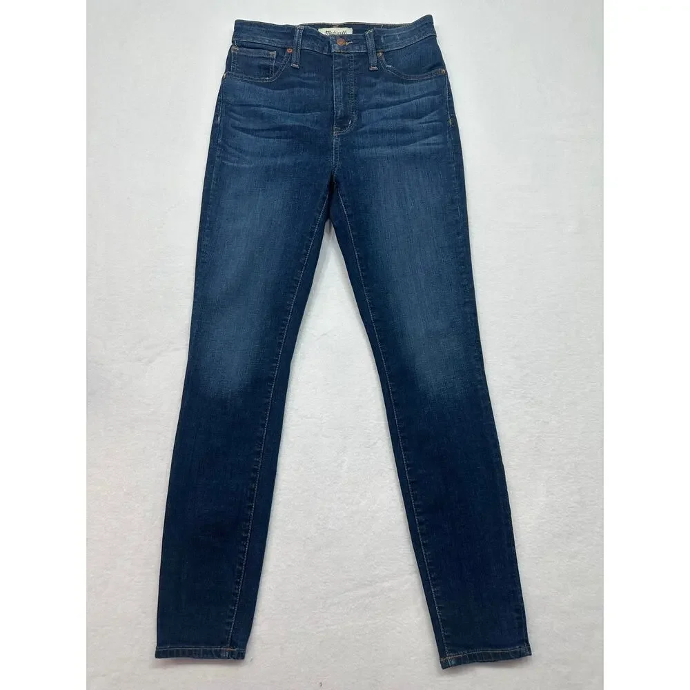 Madewell Curvy High Rise Skinny Jeans Medium Wash Stretch Denim Size 28